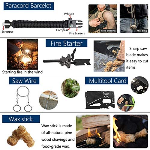 12 In 1 Survival Kit Camping Tools First Aid Gear Outdoor Hiking Hunting  Fishing