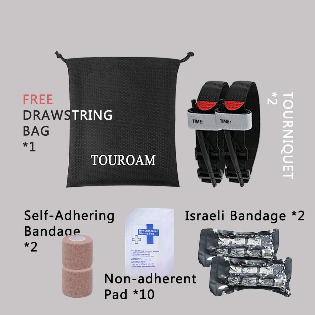 Trauma Medical First Aid Kit Tactical IFAK Molle Survival Bag Military Combat Tourniquet,Israeli Bandage,Emergency Pouch SOS Tool Kit for Kayak Camping Sports
