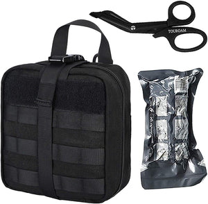 Tactical MOLLE Admin Pouch First Aid Kit-Emergency Survival Trauma Kit-Compact Utility Bag IFAK-EMT EMS Vehicle Travel Camping Medic Kit