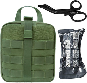 Tactical MOLLE Admin Pouch First Aid Kit-Emergency Survival Trauma Kit-Compact Utility Bag IFAK-EMT EMS Vehicle Travel Camping Medic Kit