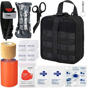 Tactical Emergency First Aid Kit-MOLLE Admin Pouch IFAK-Wound Dressing Blood Control EMT Survival Trauma Kit-Camp Travel Car Medic Kit