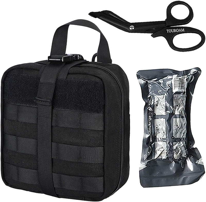 Tactical MOLLE Admin Pouch First Aid Kit-Emergency Survival Trauma Kit-Compact Utility Bag IFAK-EMT EMS Vehicle Travel Camping Medic Kit
