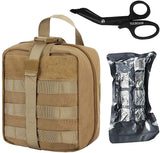 Tactical MOLLE Admin Pouch First Aid Kit-Emergency Survival Trauma Kit-Compact Utility Bag IFAK-EMT EMS Vehicle Travel Camping Medic Kit