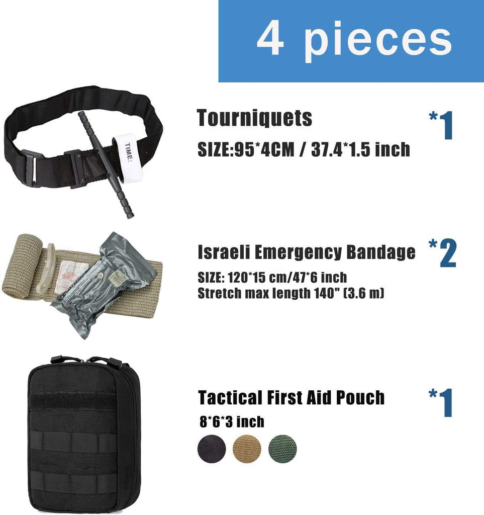 TOUROAM IFAK First Aid Kit, Trauma Kit Molle Tactical Emergency