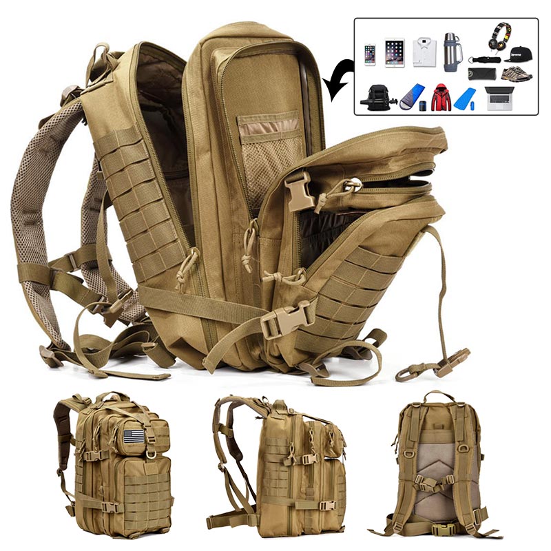  KXBUNQD 50L Military Tactical Backpack Hiking Waterproof  Backpack Large Military Pack 3 Day Assault Pack Molle Bag Rucksack : Sports  & Outdoors