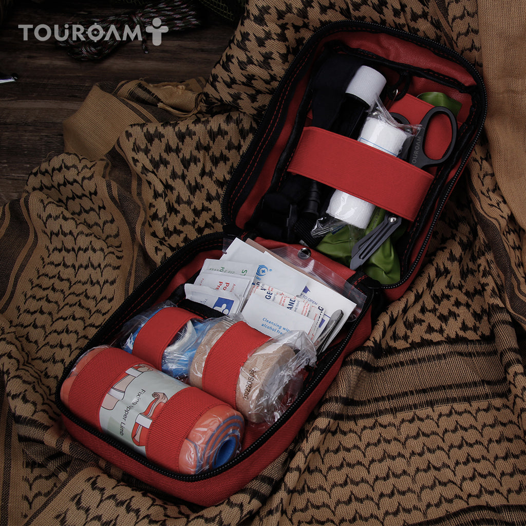 Trauma First Aid Kit - IFAK 1st Aid EDC Med Kit, Tactical Emergency Military Molle Bag First Response Stop The Bleed Kit for Camping Boat